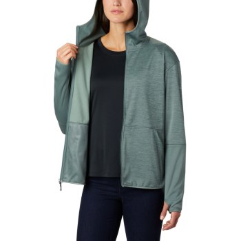 Columbia Rosemont Station II Hooded Full Zip Fleece, Chamarras Verdes Para Mujer | 063579-BNP